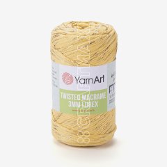 YARNART TWISTED MACRAME 3 MM LUREX - MACRAME CORD MUSTARD - 764