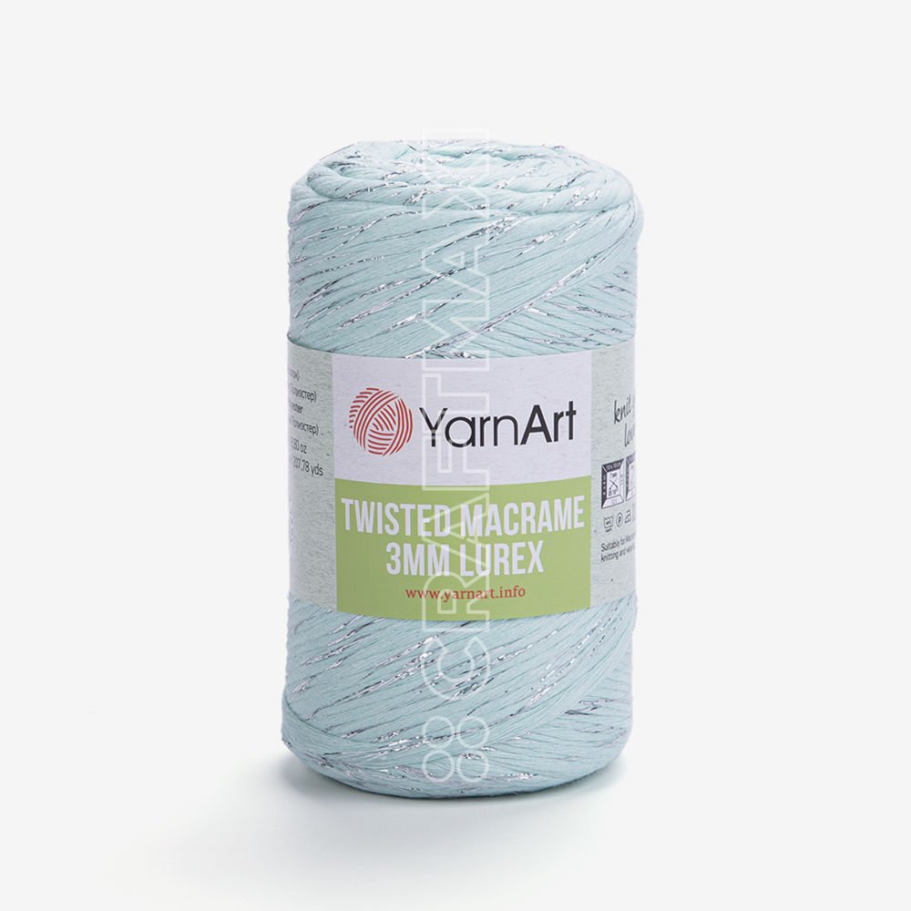 YARNART TWISTED MACRAME 3 MM LUREX - MACRAME CORD AQUAMARINE - 775