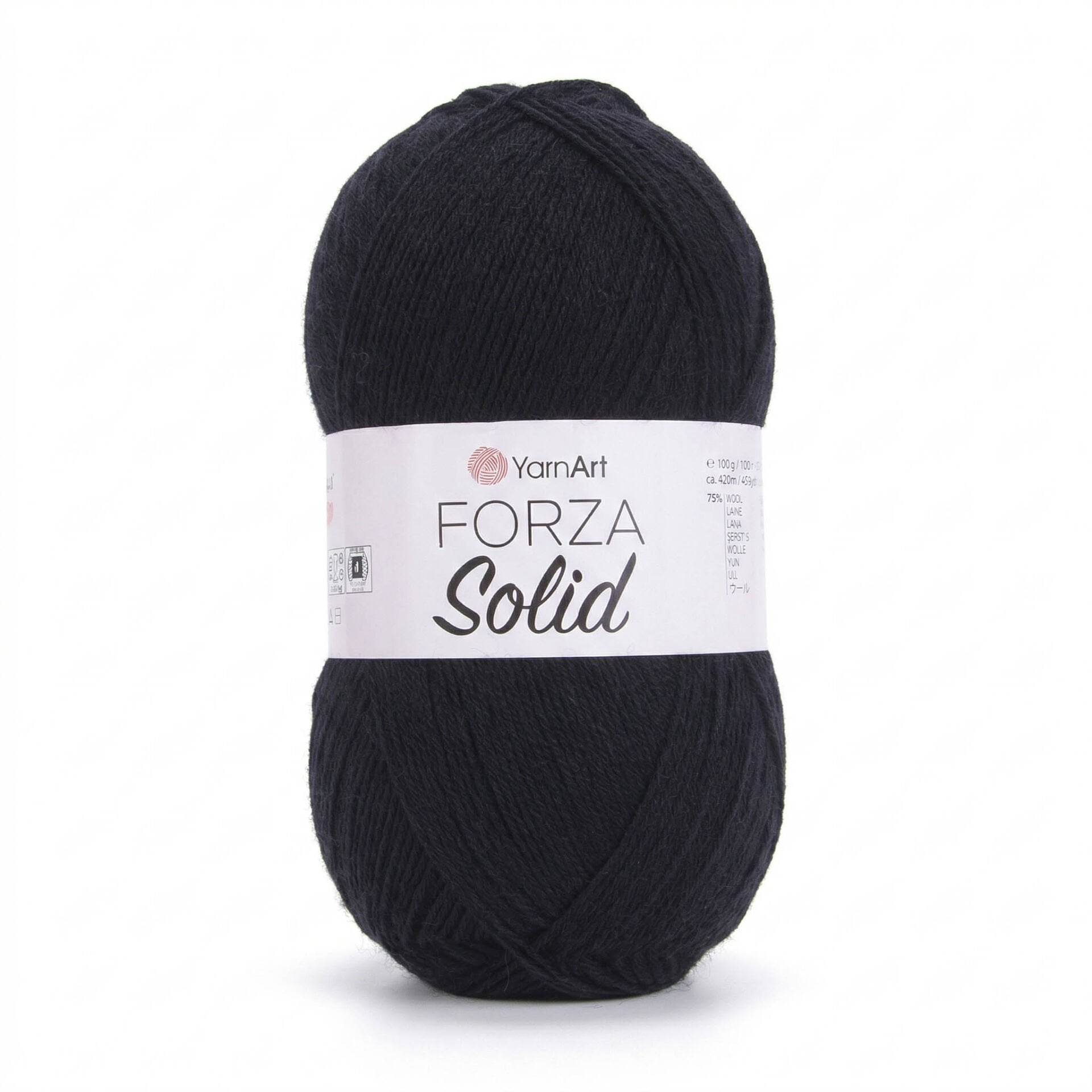YARNART FORZA SOLID - KNITTING YARN BLACK - 4621