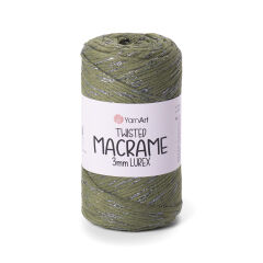 YARNART TWISTED MACRAME 3 MM LUREX - MACRAME CORD DARK GREEN - 787