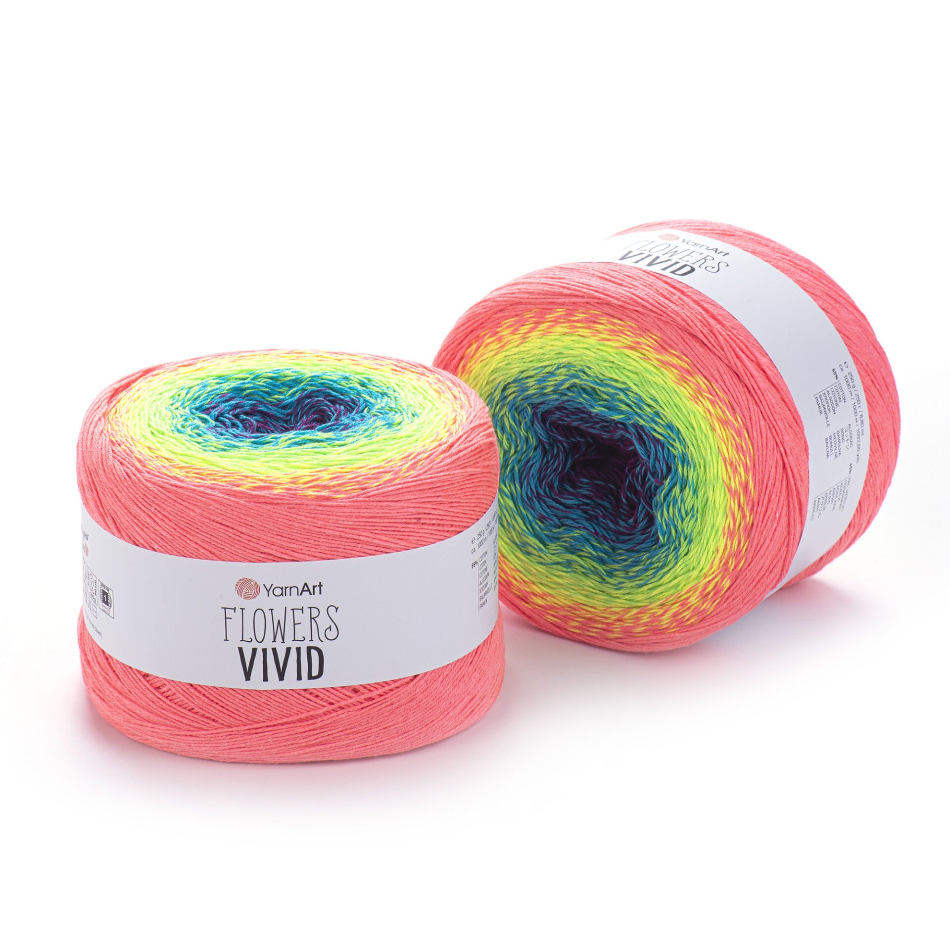 YARNART FLOWERS VIVID - MULTICOLOR KNITTING YARN VARIEGATED - 505