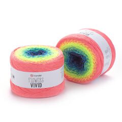 YARNART FLOWERS VIVID - MULTICOLOR KNITTING YARN VARIEGATED - 505