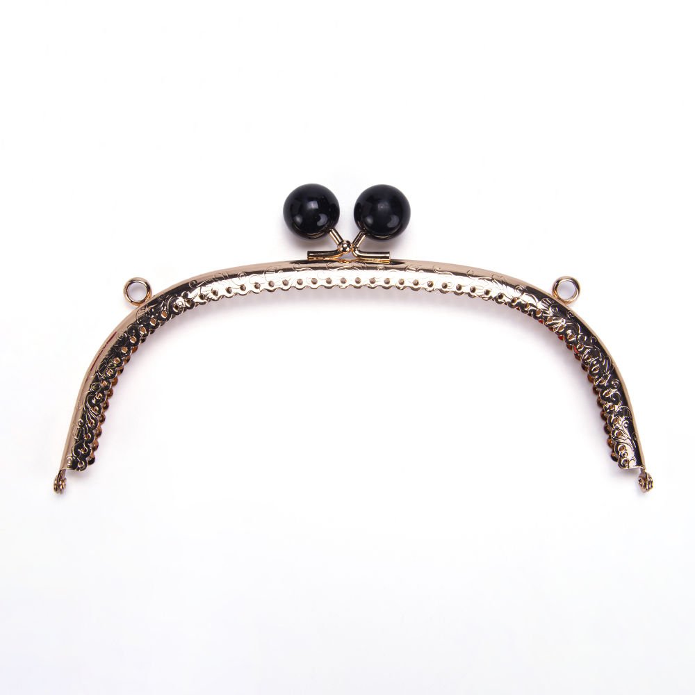 OVAL BLACK BEADED BAG FRAME 20.5 CM
