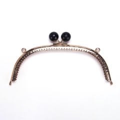 OVAL BLACK BEADED BAG FRAME 20.5 CM