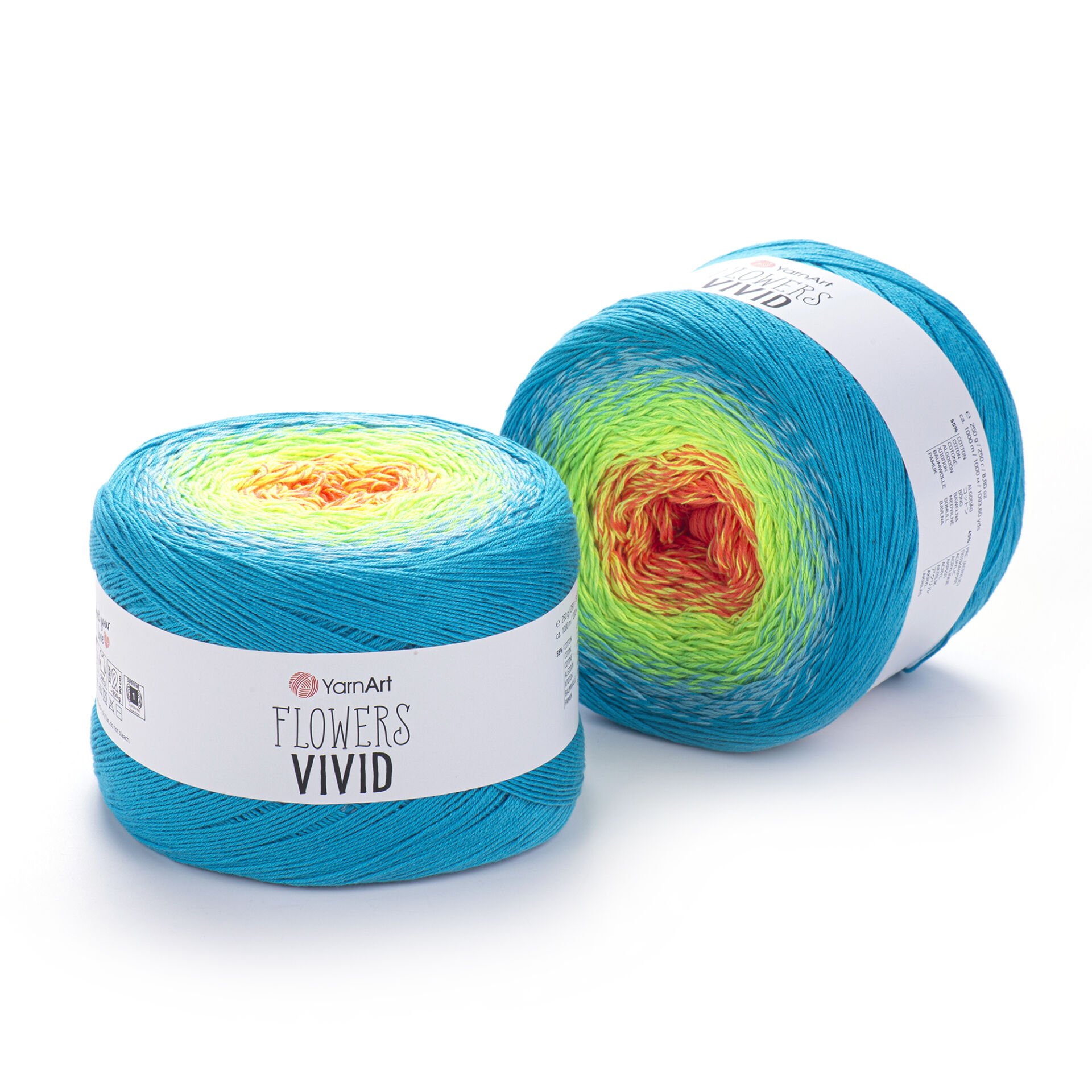 YARNART FLOWERS VIVID - MULTICOLOR KNITTING YARN VARIEGATED - 509
