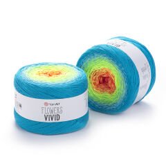 YARNART FLOWERS VIVID - MULTICOLOR KNITTING YARN VARIEGATED - 509
