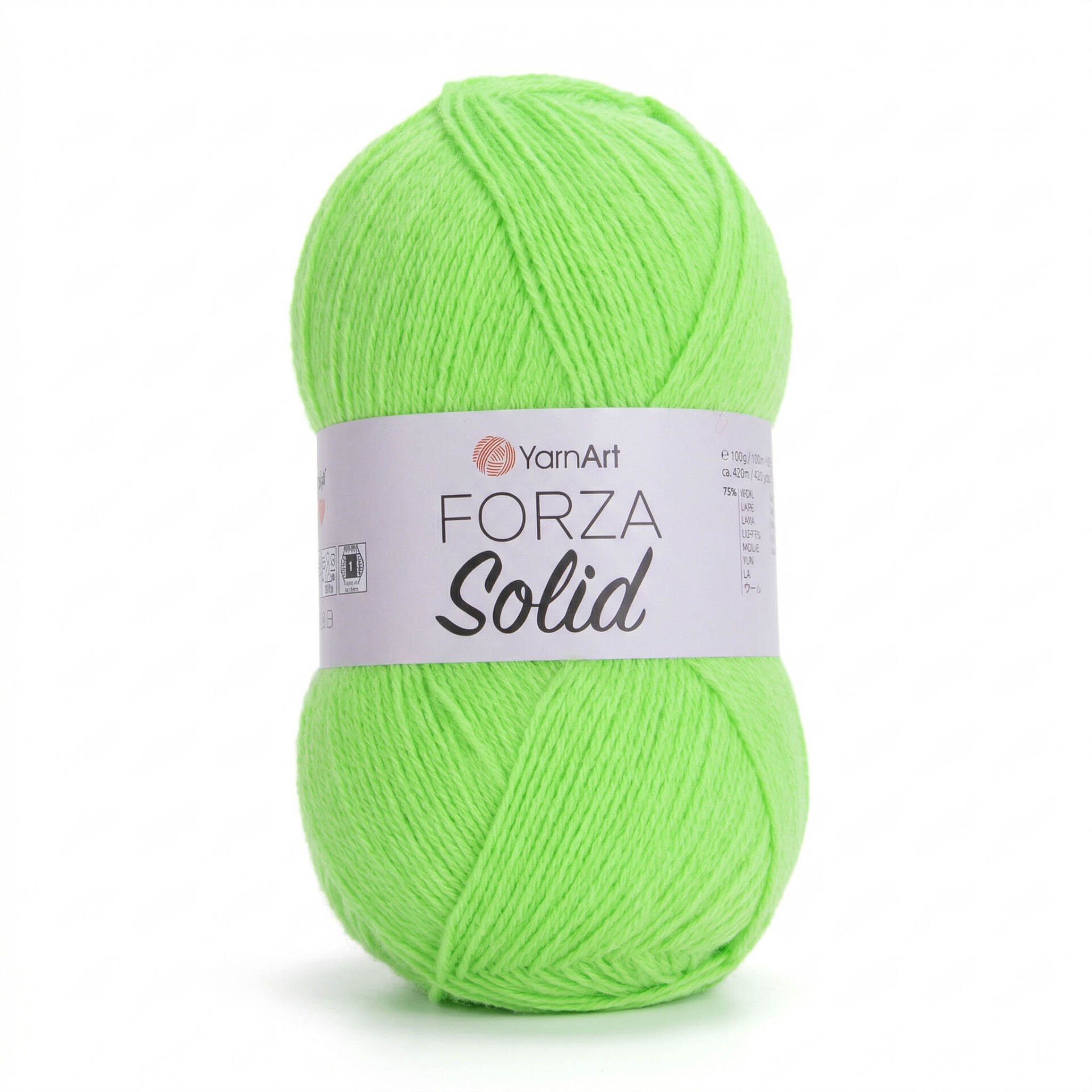 YARNART FORZA SOLID - KNITTING YARN NEON GREEN - 4629
