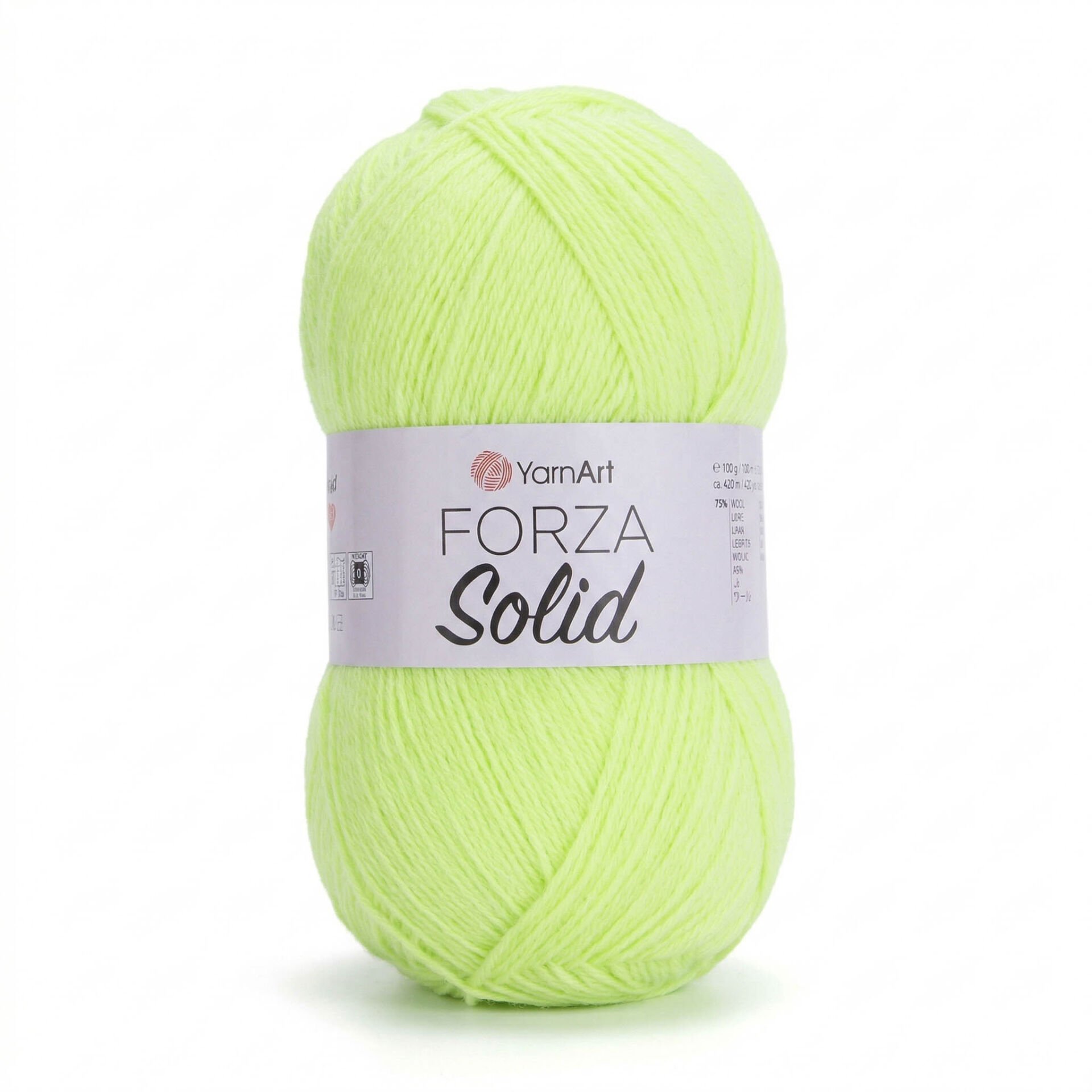 YARNART FORZA SOLID - KNITTING YARN NEON YELLOW - 4630