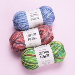 YARNART COTTON FUSION - KNITTING YARN VARIEGATED - 3656