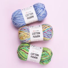 YARNART COTTON FUSION - KNITTING YARN VARIEGATED - 3656
