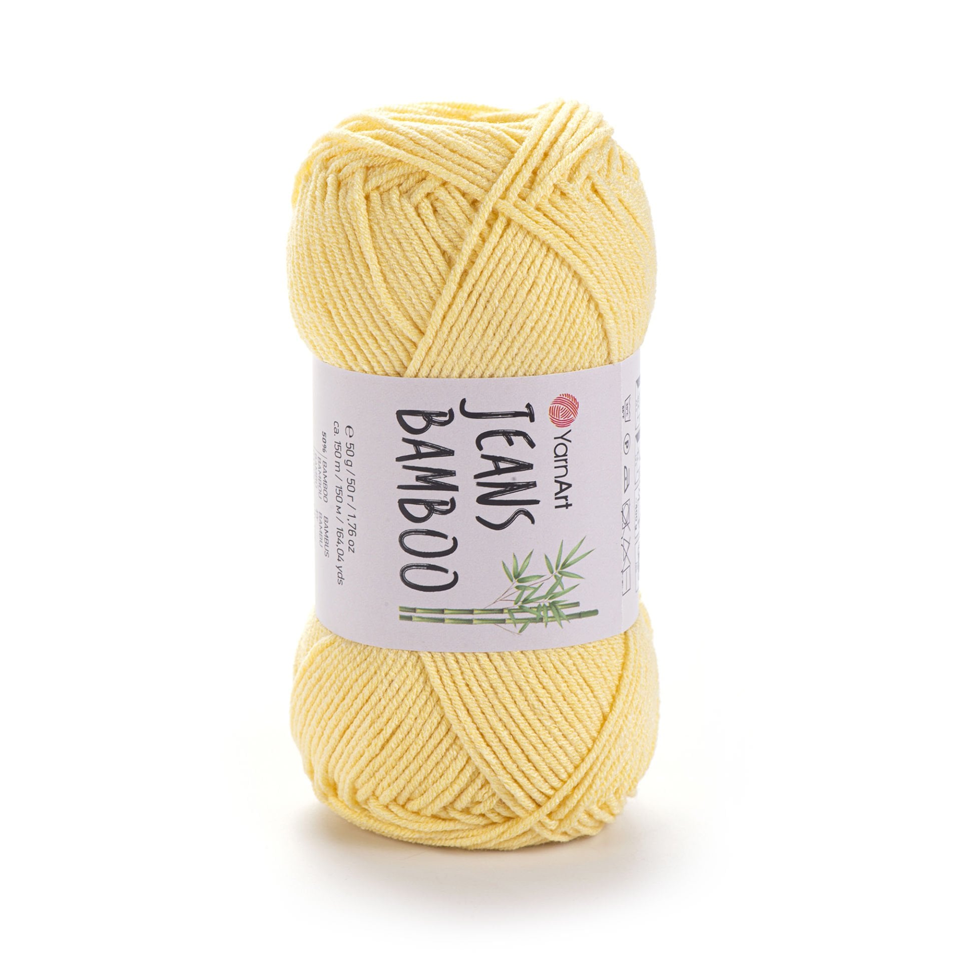 YARNART JEANS BAMBOO - KNITTING YARN YELLOW - 105