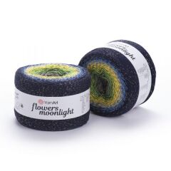 YARNART FLOWERS MOONLIGHT - GLITERRY MULTICOLOR KNITTING YARN VARIEGATED - 3250
