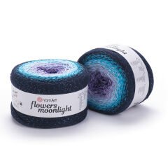 YARNART FLOWERS MOONLIGHT - GLITERRY MULTICOLOR KNITTING YARN VARIEGATED - 3254