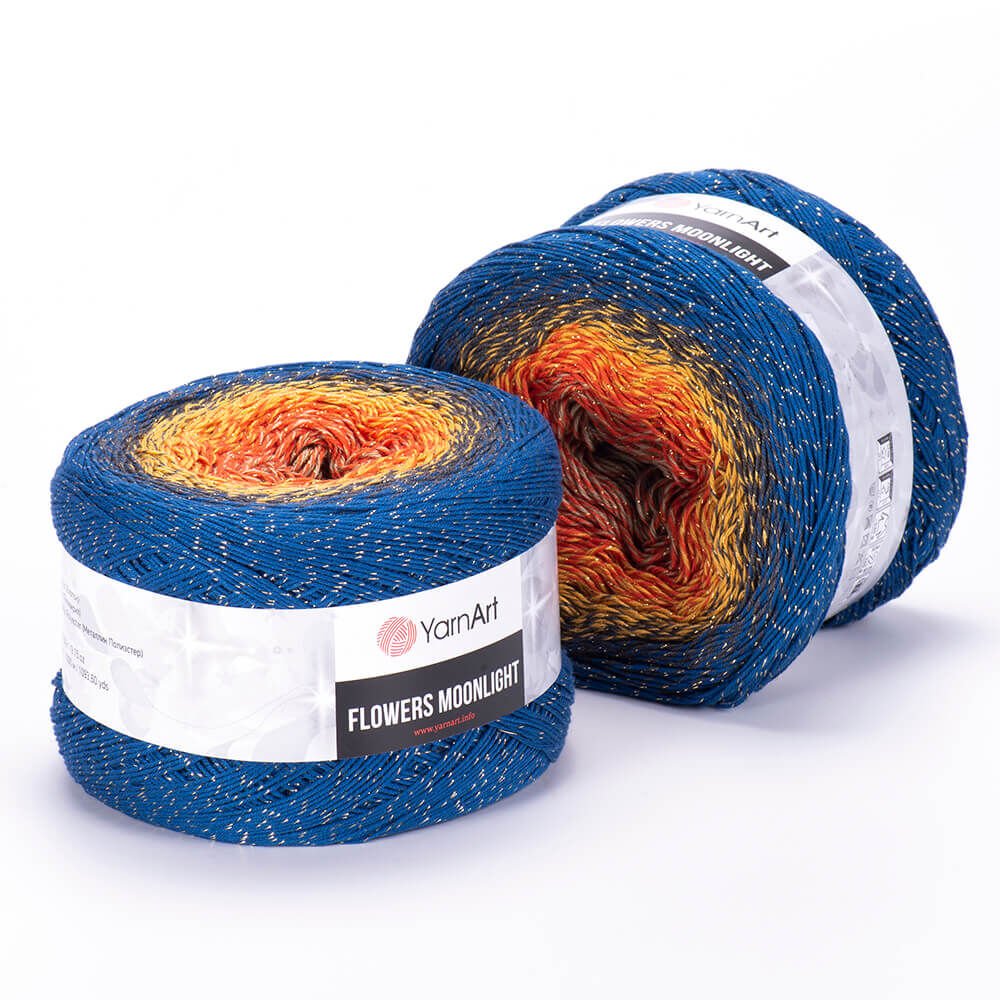 YARNART FLOWERS MOONLIGHT - GLITERRY MULTICOLOR KNITTING YARN VARIEGATED - 3258
