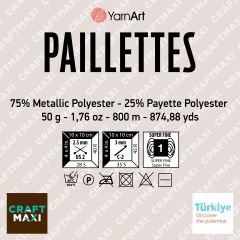 YARNART PAILLETTES - KNITTING YARN COPPER - 8005