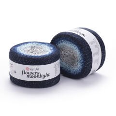 YARNART FLOWERS MOONLIGHT - GLITERRY MULTICOLOR KNITTING YARN VARIEGATED - 3261
