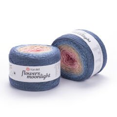 YARNART FLOWERS MOONLIGHT - GLITERRY MULTICOLOR KNITTING YARN VARIEGATED - 3262