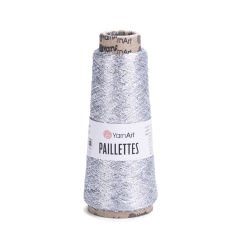 YARNART PAILLETTES - KNITTING YARN SILVER - 8001