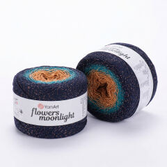 YARNART FLOWERS MOONLIGHT - GLITERRY MULTICOLOR KNITTING YARN VARIEGATED - 3263