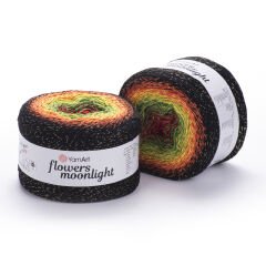 YARNART FLOWERS MOONLIGHT - GLITERRY MULTICOLOR KNITTING YARN VARIEGATED - 3267