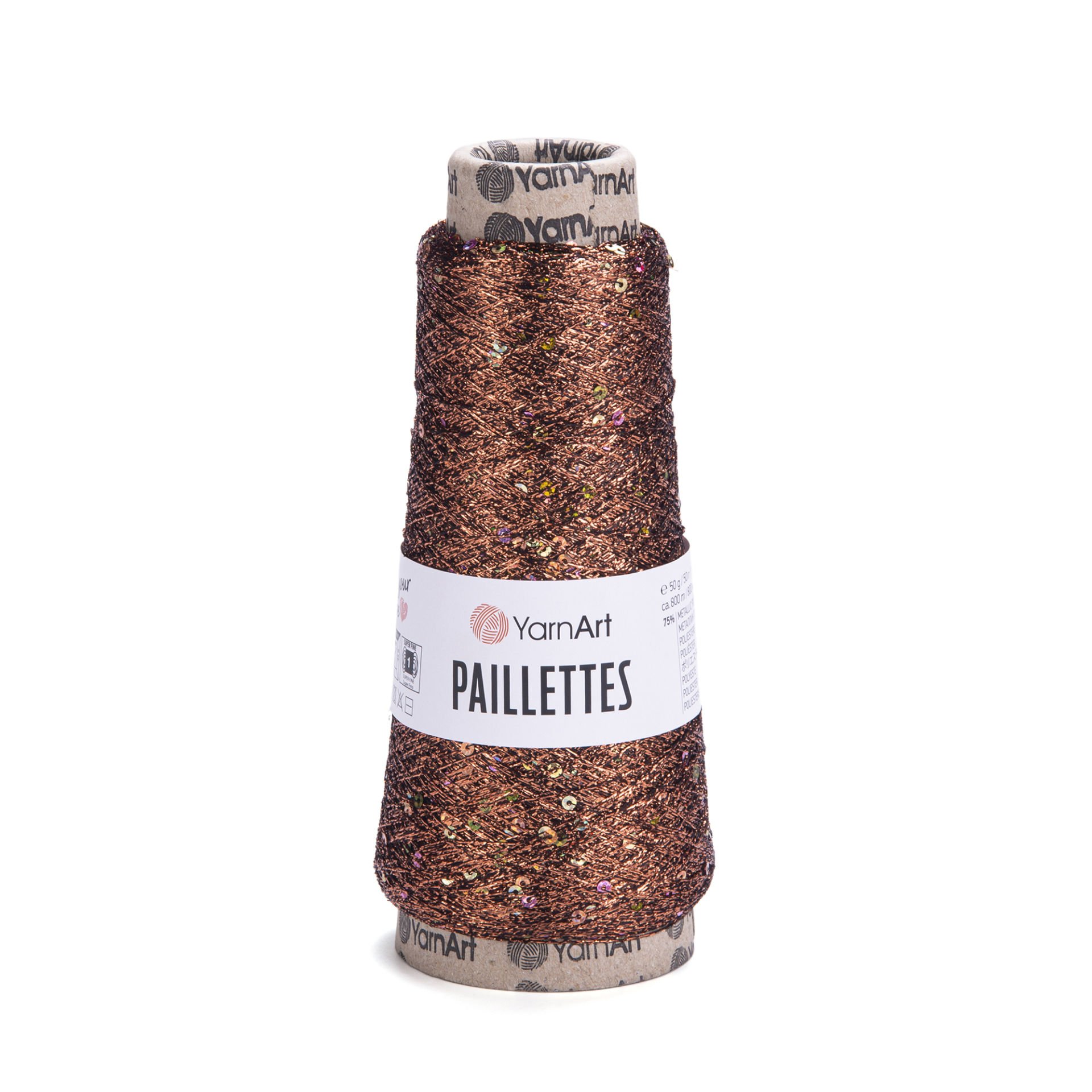 YARNART PAILLETTES - KNITTING YARN COPPER - 8005