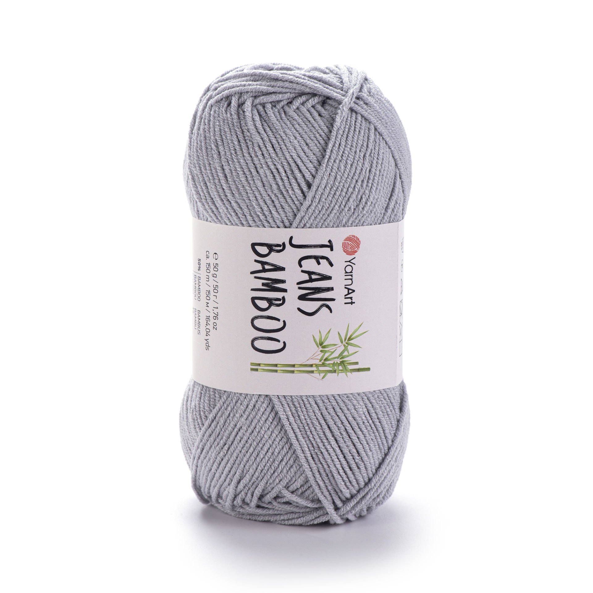 YARNART JEANS BAMBOO - KNITTING YARN LIGHT GREY - 127