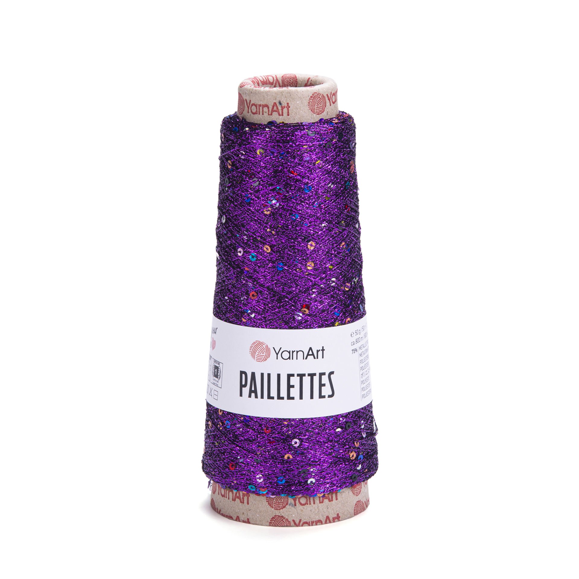 YARNART PAILLETTES - KNITTING YARN PURPLE - 8009
