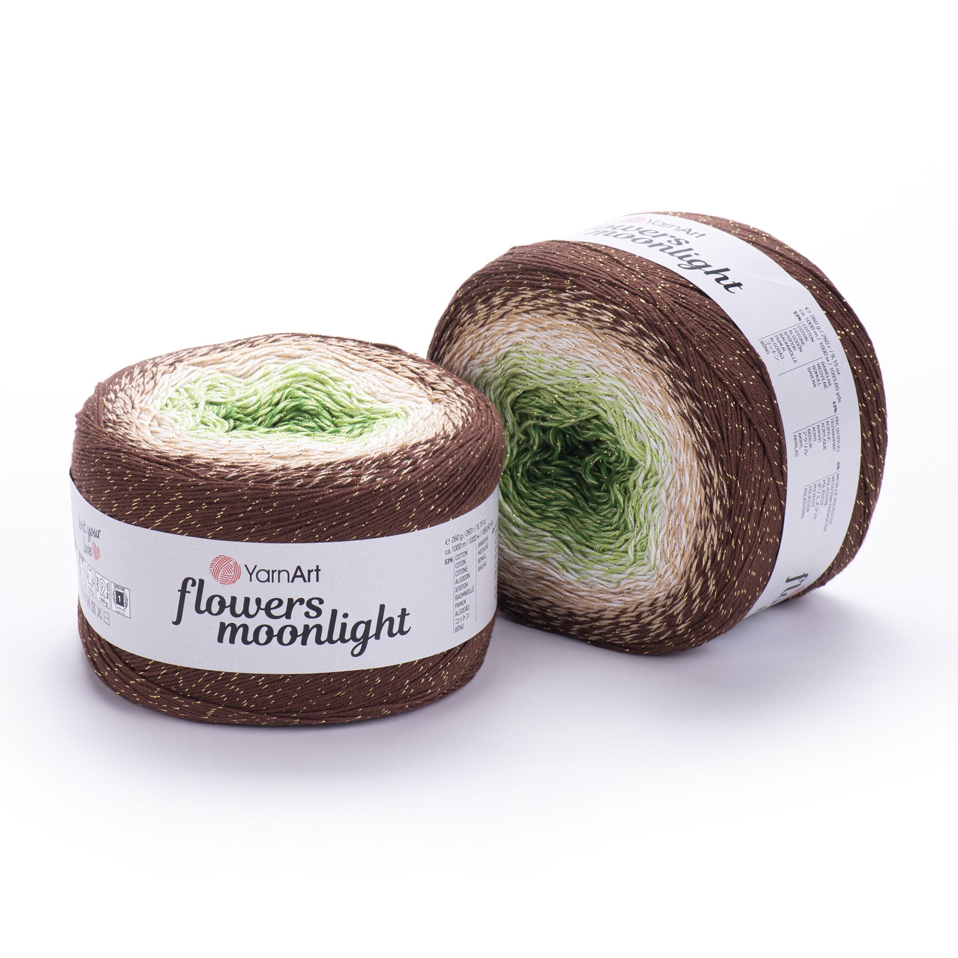YARNART FLOWERS MOONLIGHT - GLITERRY MULTICOLOR KNITTING YARN VARIEGATED - 3272