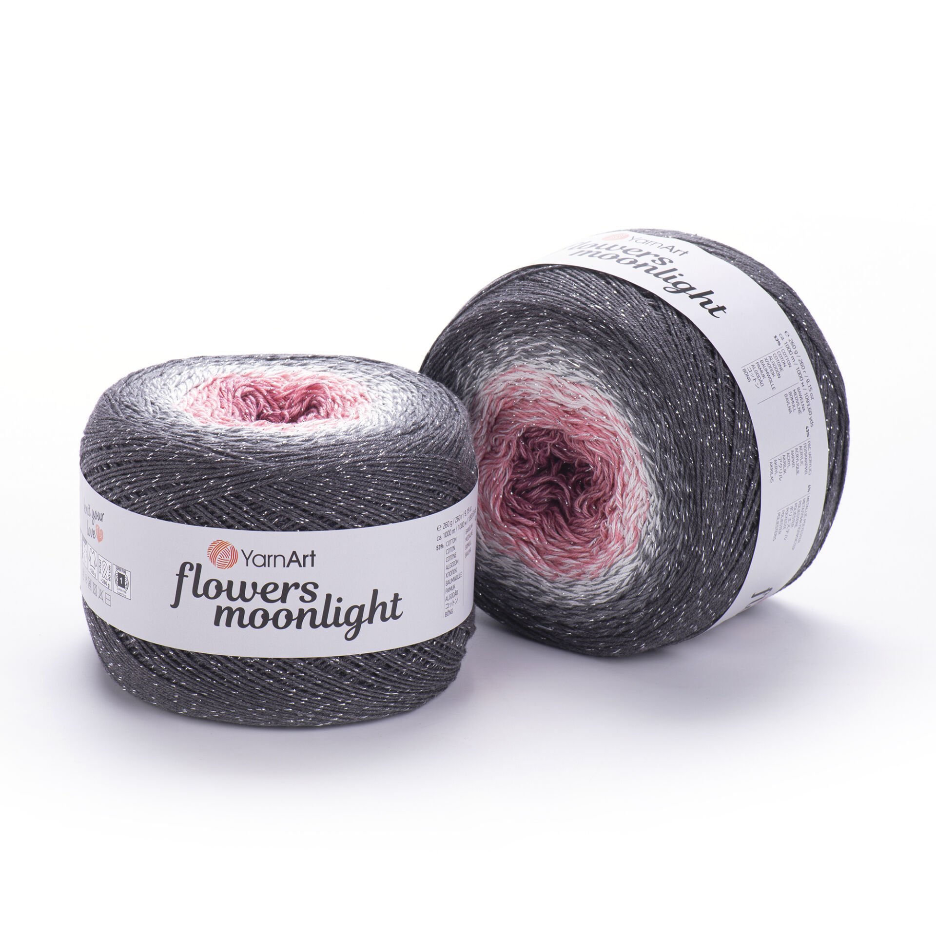 YARNART FLOWERS MOONLIGHT - GLITERRY MULTICOLOR KNITTING YARN VARIEGATED - 3279