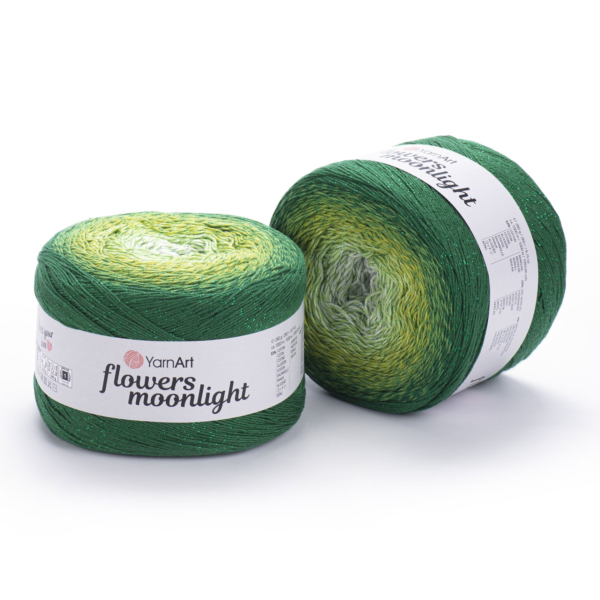 YARNART FLOWERS MOONLIGHT - GLITERRY MULTICOLOR KNITTING YARN VARIEGATED - 3283