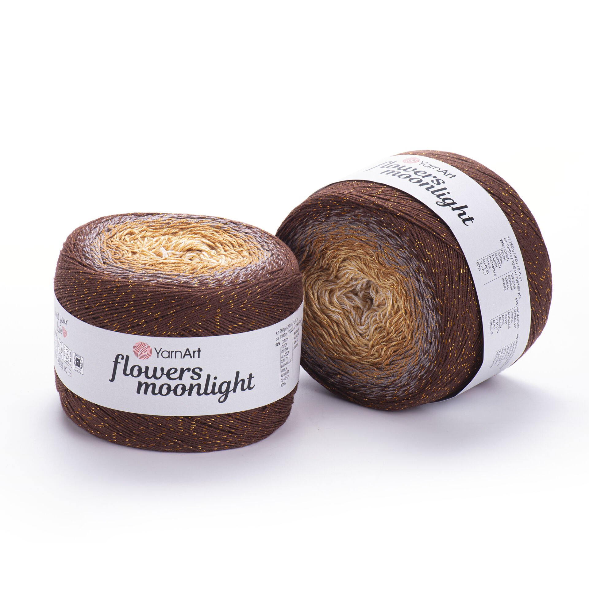 YARNART FLOWERS MOONLIGHT - GLITERRY MULTICOLOR KNITTING YARN VARIEGATED - 3284