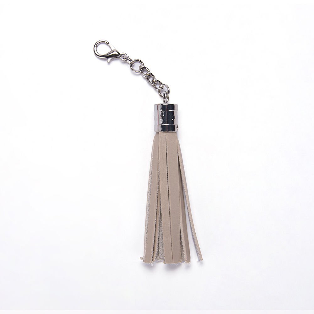 LEATHER BAG TASSEL CREAM