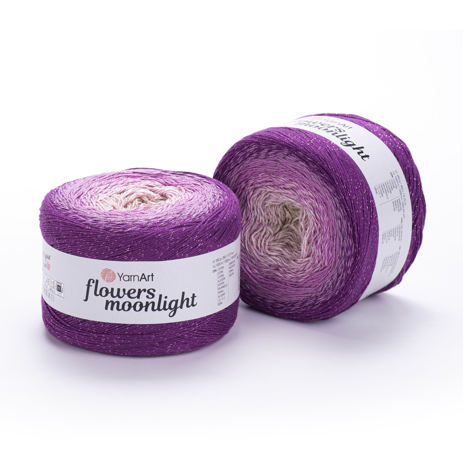 YARNART FLOWERS MOONLIGHT - GLITERRY MULTICOLOR KNITTING YARN VARIEGATED - 3290