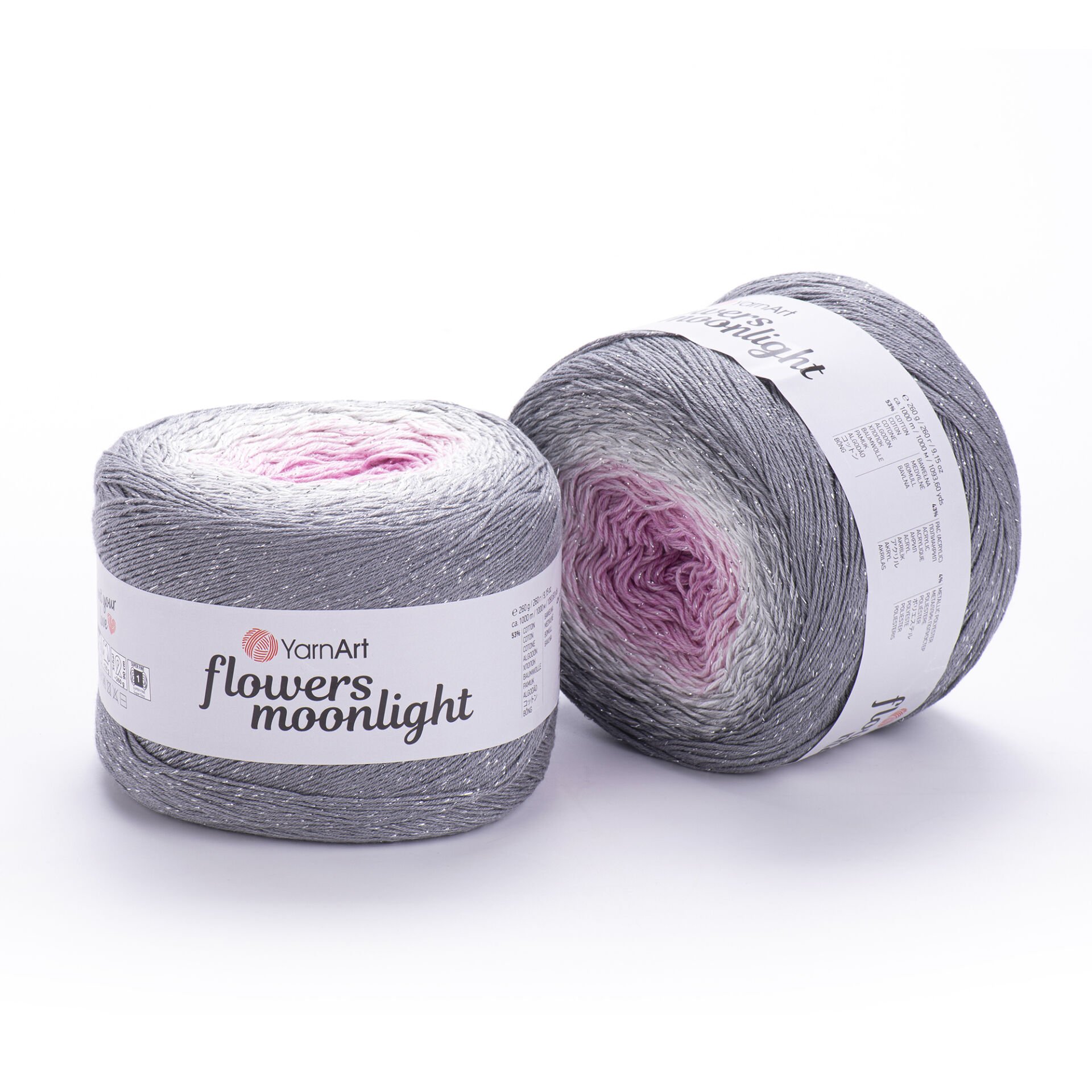 YARNART FLOWERS MOONLIGHT - GLITERRY MULTICOLOR KNITTING YARN VARIEGATED - 3293