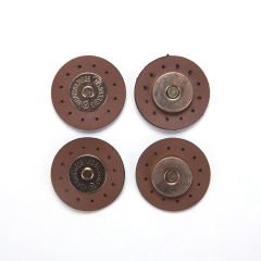MAGNETIC BUTTONS WITH LEATHER - 2 PCS GINGER