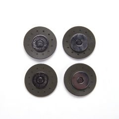 MAGNETIC BUTTONS WITH LEATHER - 2 PCS GREEN