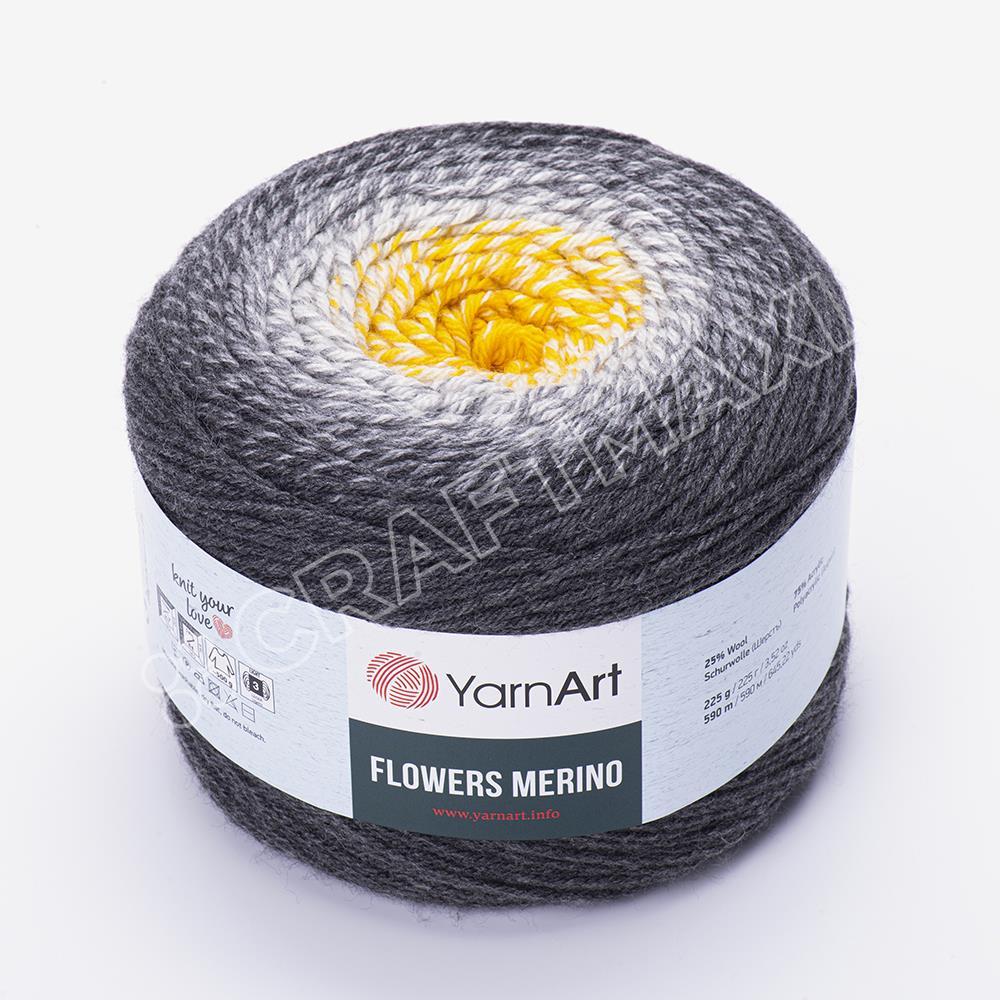 YARNART FLOWERS MERINO - MULTICOLOR KNITTING YARN VARIEGATED - 536