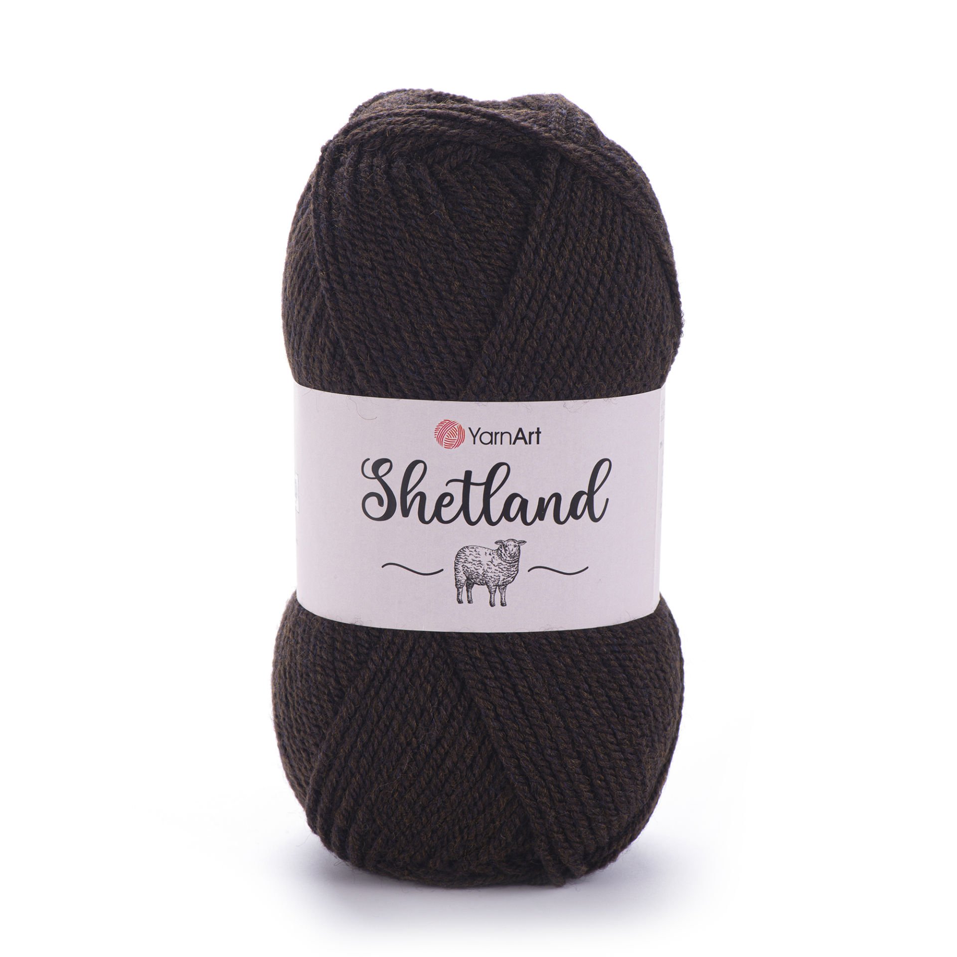 YARNART SHETLAND - KNITTING YARN DARK BROWN - 519