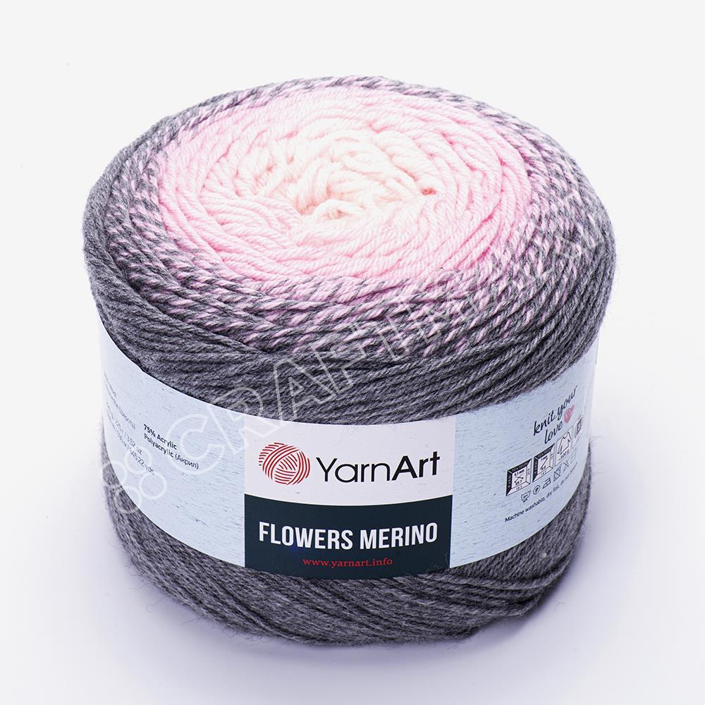 YARNART FLOWERS MERINO - MULTICOLOR KNITTING YARN VARIEGATED - 544