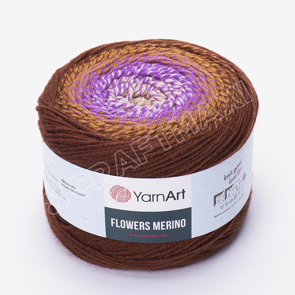 YARNART FLOWERS MERINO - MULTICOLOR KNITTING YARN VARIEGATED - 548