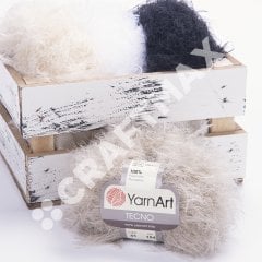 YARNART TECNO - FAUX FUR KNITTING YARN CREAM - 16