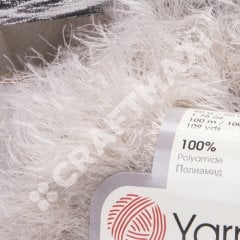 YARNART TECNO - FAUX FUR KNITTING YARN CREAM - 16
