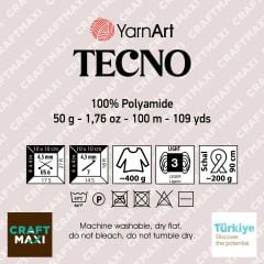 YARNART TECNO - FAUX FUR KNITTING YARN CREAM - 16