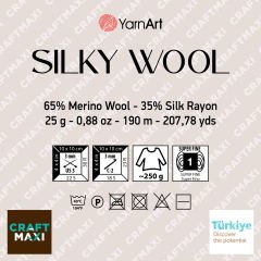 YARNART SILKY WOOL - KNITTING YARN CREAM - 330