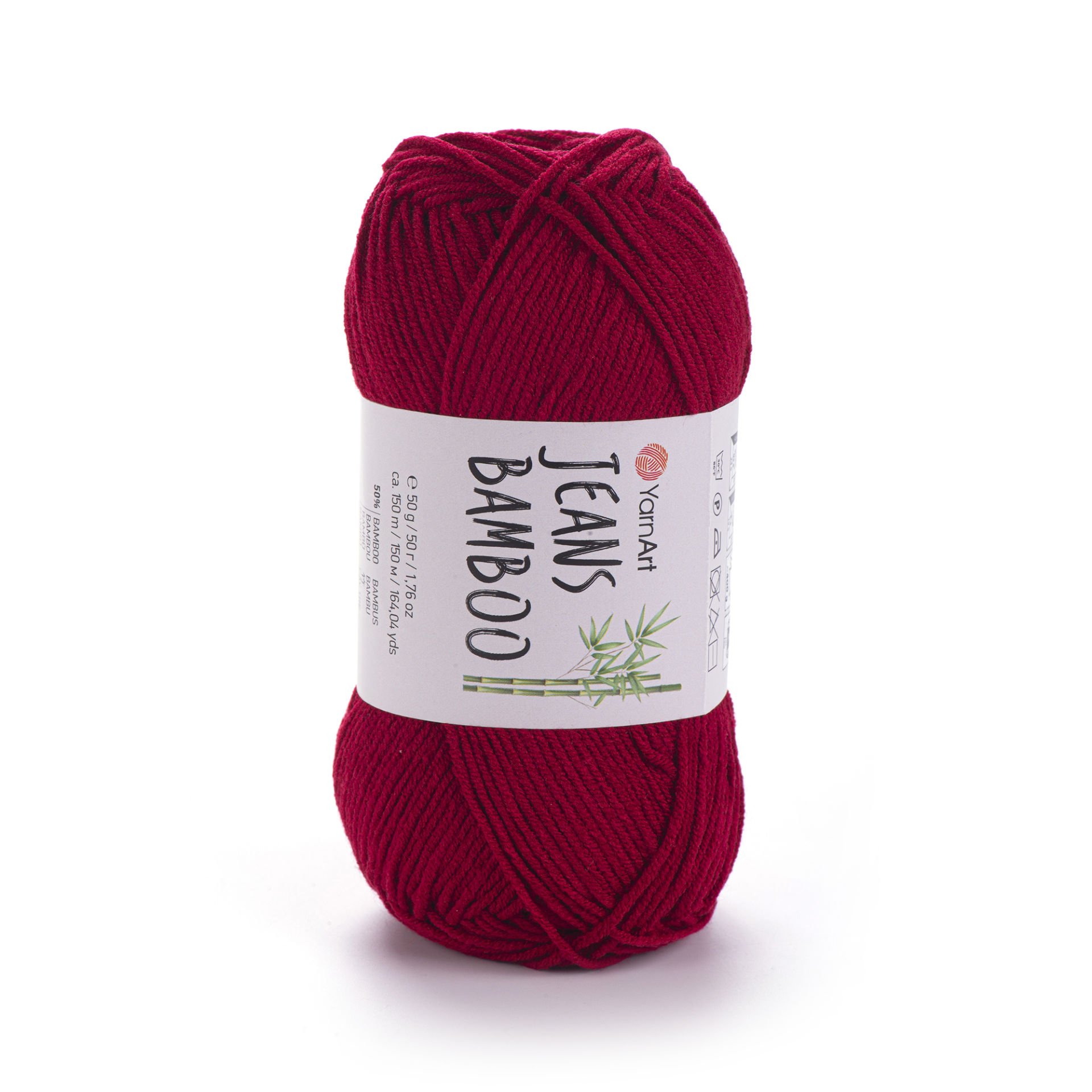 YARNART JEANS BAMBOO - KNITTING YARN DARK RED - 145