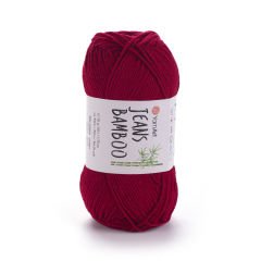 YARNART JEANS BAMBOO - KNITTING YARN DARK RED - 145