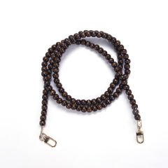 120 CM WOODEN BEADED BAG STRAP BROWN