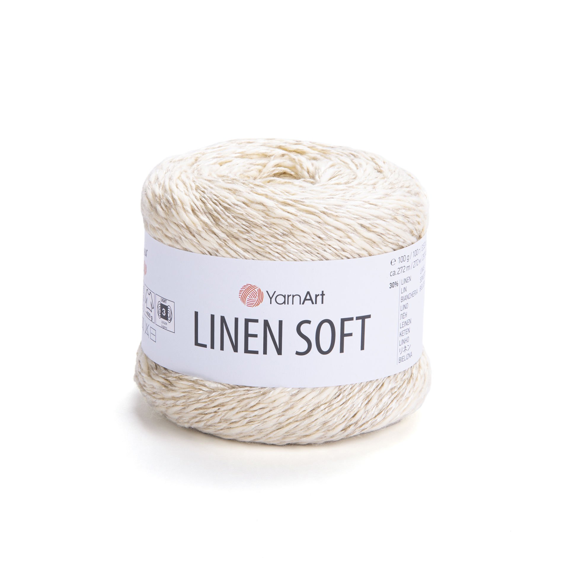 YARNART LINEN SOFT - KNITTING YARN CREAM - 7302