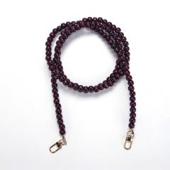 120 CM WOODEN BEADED BAG STRAP REDDISH BROWN