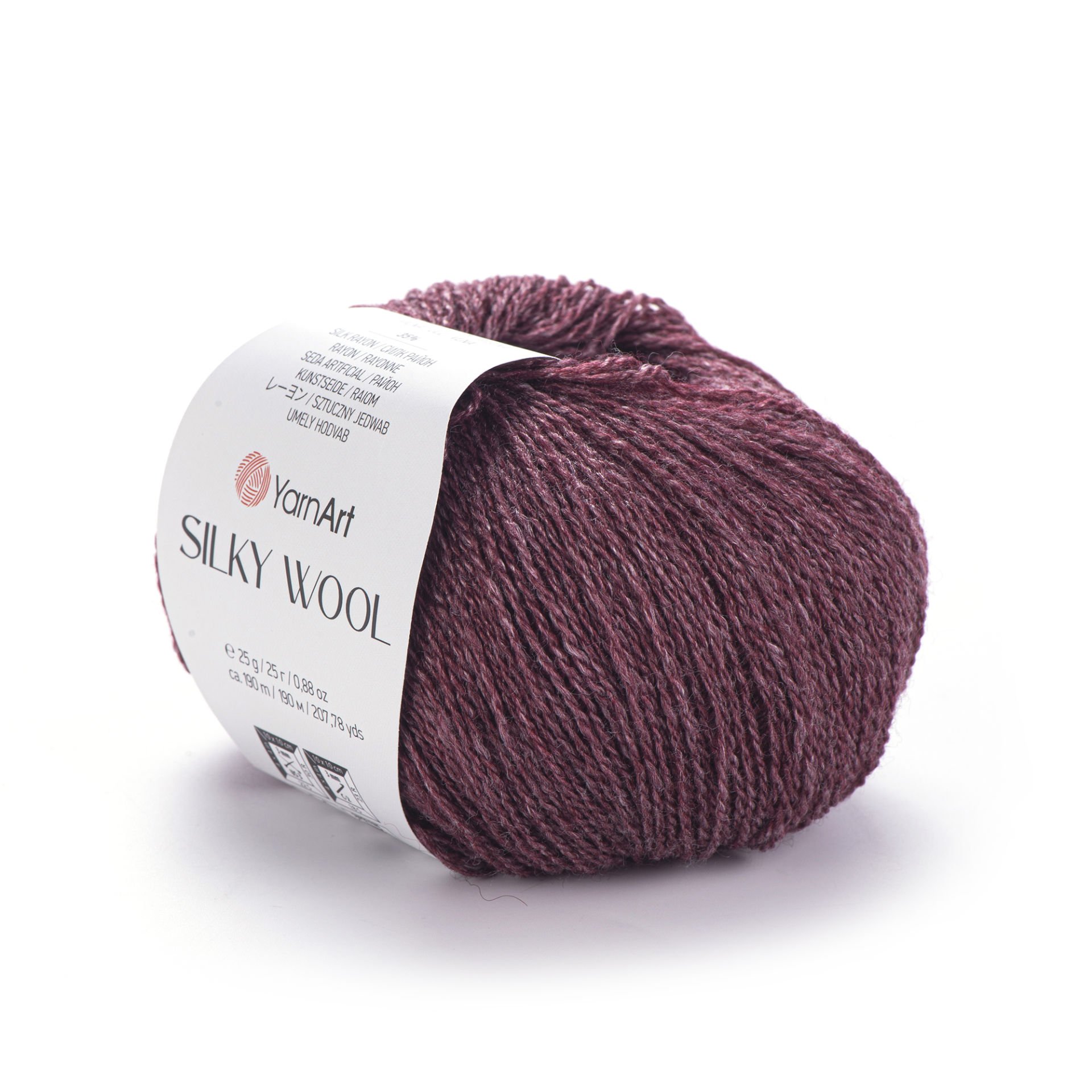YARNART SILKY WOOL - KNITTING YARN PLUM - 344